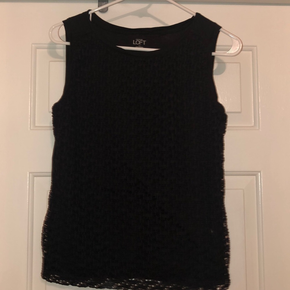 Black eyelet overlay tank